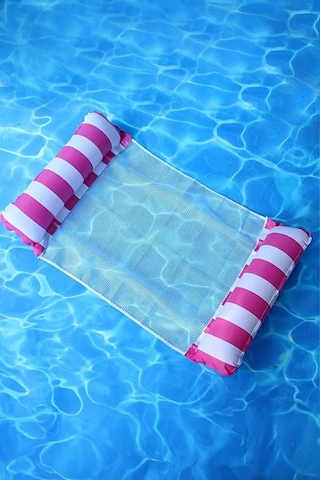 Fileli Premium Deniz Havuz Hamağı 4 Fonksiyonlu Havuz Deniz Yatağı 130x70 Cm Pembe