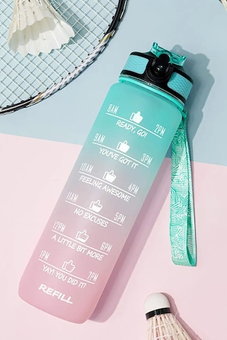 Motivasyonel Su Matarası 1lt Tritan Spor Salonu Su Şişesi Bpa Içermez Suluk Sticker Hediyeli Karışık