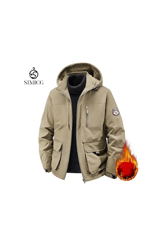 İş Giyim Su Geçirmez Naylon Rüzgarlık, Meikeduo Açık Hava Sporları Polar Astarlı Bisiklet Ceketi Haki