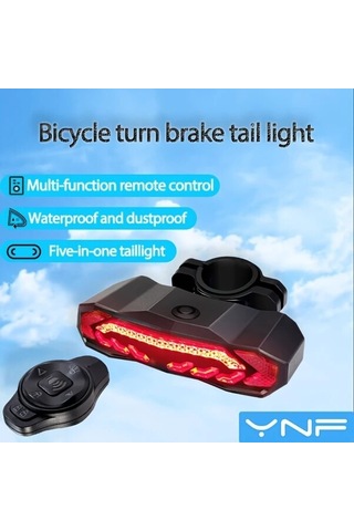 Siyah 5'li Akıllı Bisiklet Hırsızlık Alarmı 113db Ses, Dönüş Fren Sinyali, Ip65 Korumalı, 6 Ay Pil Ömrü