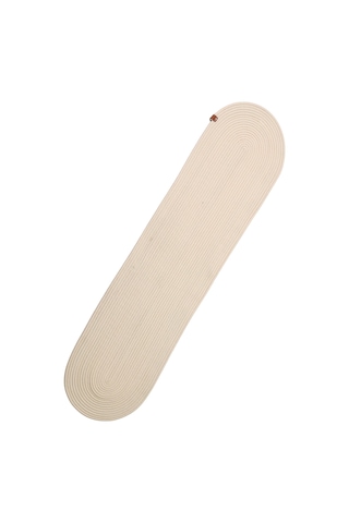 Jutty Hasır Görünümlü Jüt Dokuma Krem Oval Dekoratif Masa Runnerı 35x135 Cm Mutfak Salon Krem