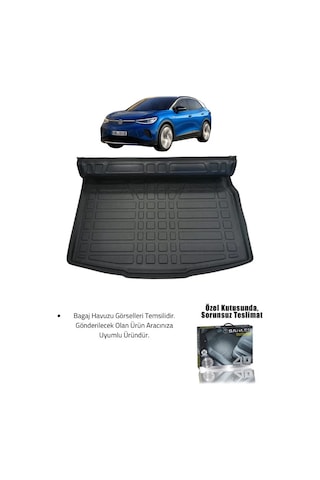 Sahler Volkswagen Id.4 2020+ Uyumlu 4.5d Premium Havuzlu Oto Paspas Ve Liner Marka 3d Alt Bagaj Havu