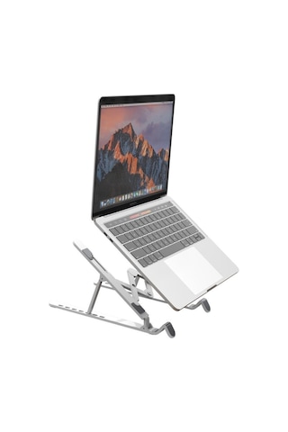 Dizüstü Bilgisayarlar İçin Silikon Kaplamalı Kaymaz, Çok Yönlü Açı Ve Katlanabilir Laptop Standı
