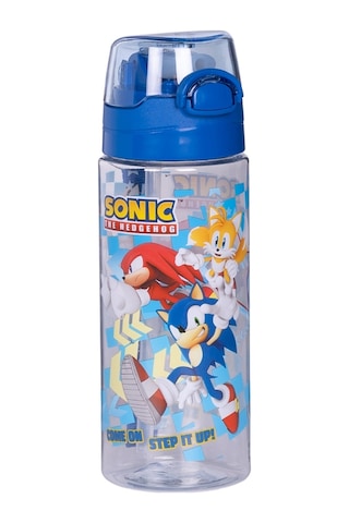Wiggle 500ml Sonic The Hedgehog Pipetli Askılı Kilitlenebilir Su Matarası Mavi