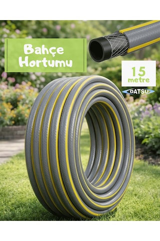Datsu - 15 Mt 13mm 1/2 İnç Örgülü Bahçe Sulama Hortumu