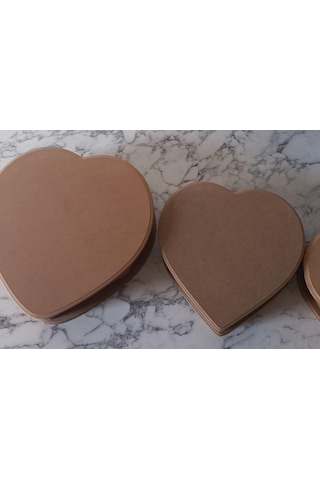 Hobi Adn Kalp Kutu Set 3'lü Ahşap Ham Mdf Kutuda Sevk El Yapım Ahşap