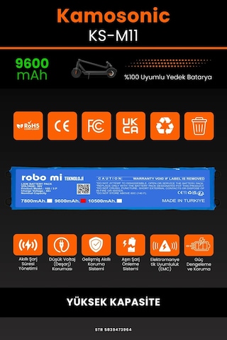Kamosonic Ks-M11 / 36v 9600mAh Elektrikli Scooter Bataryası