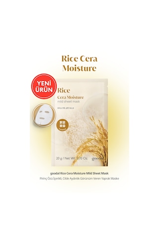 Pirinç Özlü, Cilde Aydınlık Görünüm Veren Yaprak Maske Goodal Rice Cera Moisture Mild Sheet Mask