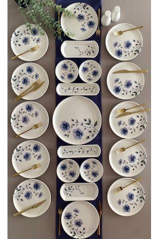 Purple Violet 12 Kişilik 21 Parça Kahvaltı Takımı Mor