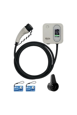 Hims 22kw Tip 2 Soketli Kablolu Beyaz Smart Elektrikli Araç Şarj İstasyonu