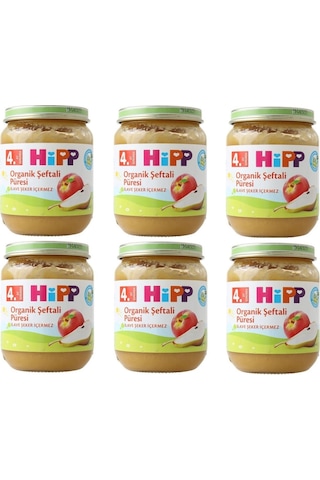 Hipp Organik Şeftali Püresi 4+ Ay Kavanoz Maması 6 x 125 G