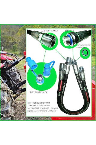 3 Ton - 68cm Traktör Ortakol, Hıdrolik Silider - 19mm Silinder Kafa, 3 Ton - 68cm Toplift Hydraulic Cylinder - 19mm Cylınder Head