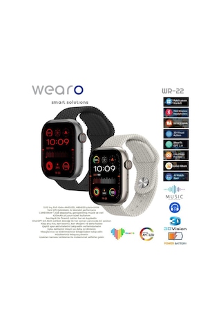 Wearo WR-22 Amoled Ekran Akıllı Saat (Distribütör Garantili)