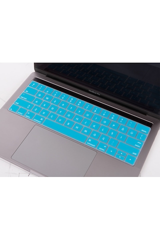 Apple Uyumlu MacBook Pro Klavye Koruyucu Us To Tr Touchbarlı 13inç A1706 A1989 A2159-15inç A1707 A1990 İle Açık Mavi