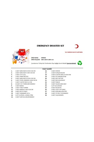 Büyük Boy Acil Afet Seti Deprem Yardım Seti Go50608268190