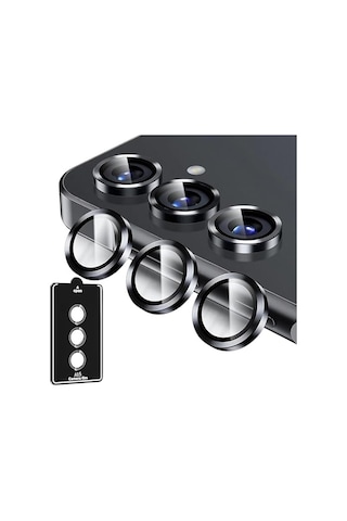 Aksesuar Samsung Uyumlu Galaxy Serisi Kamera Lens Koruyucu - 9h Sertlik Otomatik Hizalama Aparatlı Alüminyum Çerçeveli Çizilmeye V