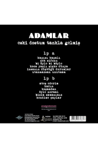 Adamlar - Eski Dostum Tankla Gelmiş Renkli Plak