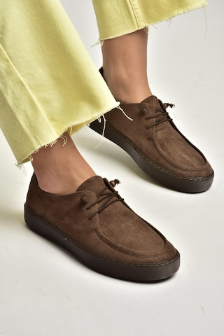 Fox Shoes Y602170902 Kahverengi Süet Bağcıklı Casual Ayakkabı Kahverengi