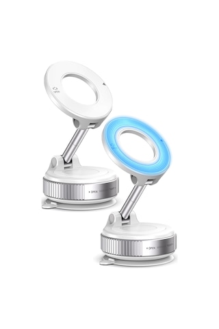 2li Magnetpro 360 Ayarlanabilir Araç İçi Masa Üstü Vakumlu Mıknatıslı Magsafe Telefon Tutucu Beyaz Beyaz