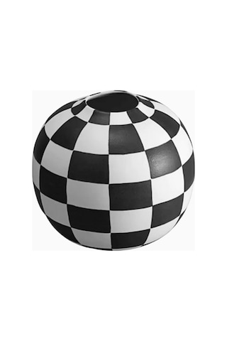Small Damier Porselen Vazo Beyaz - Siyah