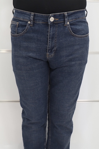 Hacker Denim Hacker Dmctekstil Erkek Lacivert Yüksek Bel Rahat Kesim Boru Paça Büyük Beden Jean Pantolon Lacivert