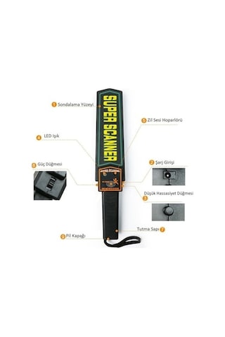 Triline Süper Scanner Metal Üst Arama 9volt Pil Dahil Deri Taşıma Kılıfı