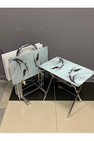 Camlı Çanta Sehpa, Sehpa, Zigon, 4lü Zigon, Çanta Sehpa-nilüfer