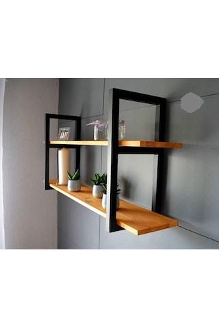 Umutpark Metal Ahşap Duvar Raf.