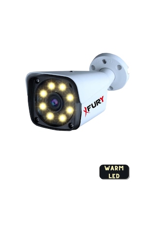 Fury 2 Kameralı 5MP Lens 1080P 2MP Color Görüntü 8 Warm Led Gece Görüş Full HD Güvenlik Kamera Sistemi 320