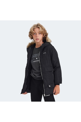 Slazenger CAMELIA Çocuk Kapüşonlu Siyah Mont & Kaban