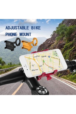 Fortunelane Genişletilebilir Bisiklet Telefon Tutucu - Dayanıklı Alüminyum, Kolay Montaj 2.4-3.9in Kırmızı Kırmızı