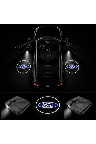 Ford Kapı Altı Logo Projektör Led Işığı 2'li Set Pilli Kablosuz Kapı Karşılama Lambası
