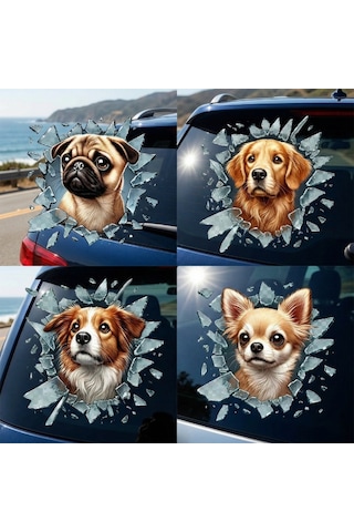 Fulcar Köpek Tasarımlı Araç Stickerı Bronz