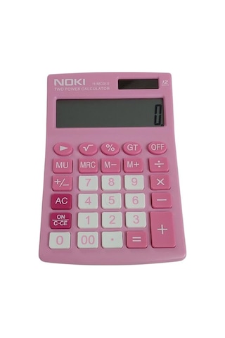 Noki H-mc010 Pembe Hesap Makinesi - 12 Haneli Pilli Ve Güneş Enerjili Çok Renkli