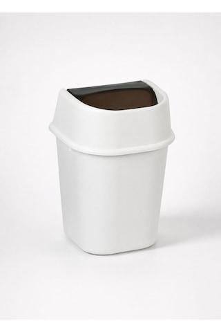 Beyaz Çöp Yut Tezgah Üstü Çöp Kovası 3 L - Sallanır Hassas Kapaklı Banyo Mutfak Mini Çöp Kutusu