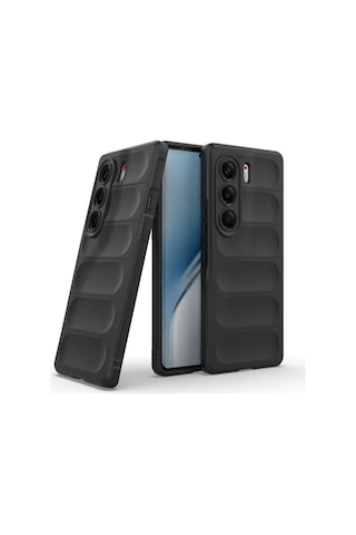 Tecno Camon 40 Pro 5g Cm7 Uyumlu Silikon Kılıf - Kamera Korumalı Yeni Nesil Airbag Kapak-siyah Siyah