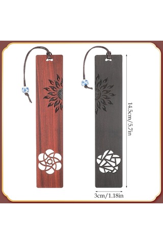 Kitap Severler İçin Ahşap Ayraçlar, 2 Parça El Yapımı Ahşap Ayraç