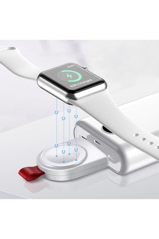 Ally IWatch Uyumlu 1-2-3-4-5-6 Se Magnetic Şarj Cihazı (193832616)-Beyaz