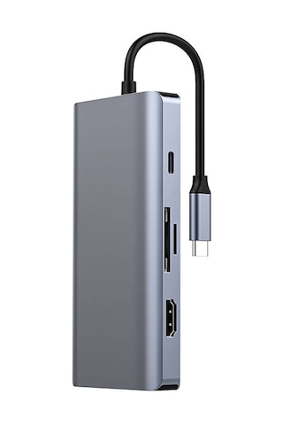 Recci Rh09 Type-c To Type-c + Sd/tf + Usb3.0 + Usb2.0 + Hdmı + Vga + Rj45 Bağlantılı 9in1 Hub