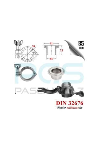 Paslanmaz Çelik Ferrule Set Klemp Kelepçe 85 Mm