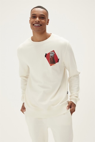Bad Bear Here Crewneck Erkek Sweatshirt-25261 Beyaz