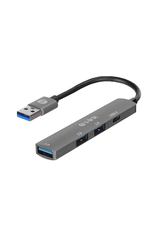 S-lınk Sw-u322 Usb3.0 To 2xusb 2.0 1xusb 3.0 1xtype-c Metal Usb Hub 1923 Renkli