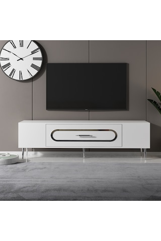 Dekop3ct Tv Sehpası Beyaz-gümüş