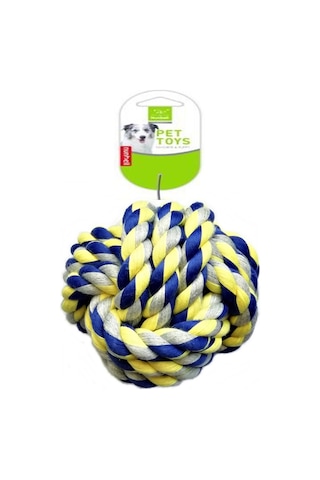 Nunbell Orta Büyük Irk İçin Düğümlü Diş Ipi Top Köpek Oyuncağı 8 CM