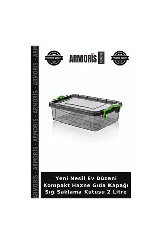 Yeni Nesil Ev Düzeni Kompakt Hazne Gıda Kapağı Sığ Saklama 2 Litre Çok Renkli