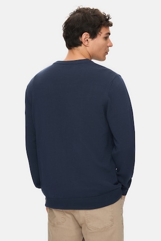 Sento Lacivert Bisiklet Yaka Nakışlı Standard Fit Erkek Triko Lacivert