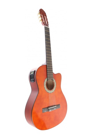 Almira Mg917ce-wa Elektro Klasik Gitar - Naturel Orta Seviye - Cutaway Ceviz Rengi Walnut Bitiş, Sıcak Akustik Tını, Eşikaltı Manyetik Sistemi Uyum: Sahne Ve Pratik Kullanımı