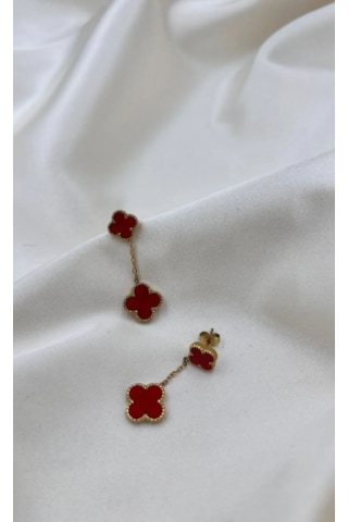 Bb Çelik Yonca Model Sallantılı Küpe