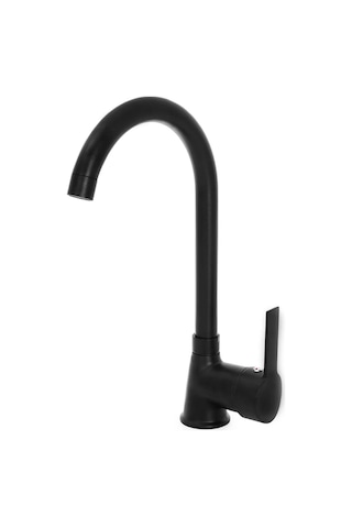 Mat Siyah Delta Mutfak Lavabo Bataryası Aç Kapa Sıcak Soğuk Su Girişli Musluk Siyah