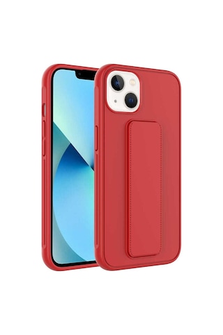 Apple Uyumlu iPhone 13 Kılıf Zore Qstand Kapak Kırmızı